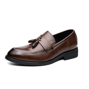 Men's loafers classic leather shoes with tassel